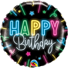 Balão Happy Birthday Neon 45cm