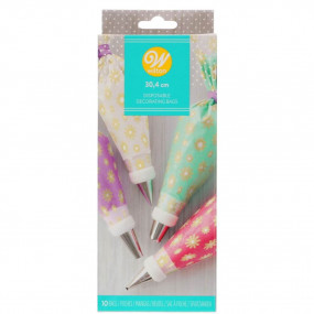 Wilton Sacos de Pasteleiro com Flores 30cm - conj.10