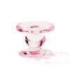 Castiçal Vidro Rosa 7cm