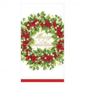 Guardanapos Holly and Berry Wreath Merry Christmas