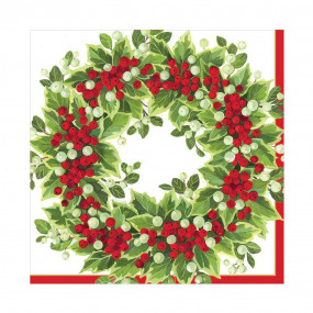 Guardanapos Holly and Berry Wreath