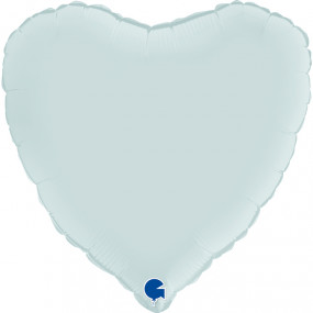 Balão Coração Azul SATIN Pastel 36cm