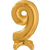 Balão de Ar NÚMERO 9 Dourado - 64CM