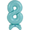 Balão de Ar NÚMERO 8 Azul Claro - 64CM
