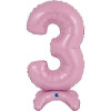 Balão de Ar NÚMERO 3 Rosa Claro - 64CM
