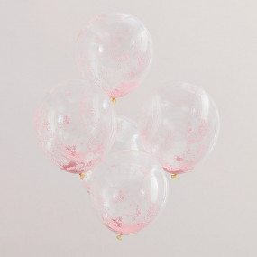 Balões Mini Bolinhas Rosa - Conj. 5