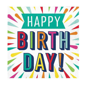 Guardanapos HAPPY BIRTHDAY Coloridos