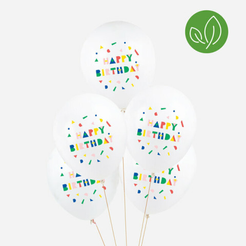 5 Balões HAPPY BIRTHDAY