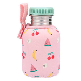 Garrafa Infantil Aço Com forro FRUTAS