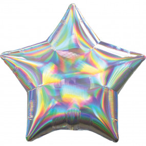 Balão Estrela Holográfica Prata