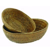 Cesto Pão Oval Rattan Escuro 24cm