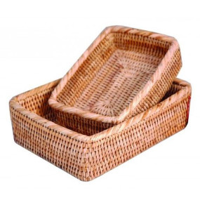 Conj. 2 Cestos Rattan