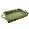 Tabuleiro Rattan ESCURO com PYREX 47CM
