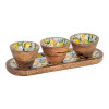 Bandeja 3 Taças Limões 38cm