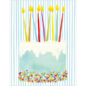 Conj. 4 postais e Envelopes Birthday Cake