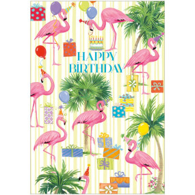 Postal Flamingo Happy Birthday