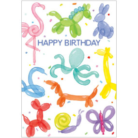 Postal Balloon Animals Happy Birthday