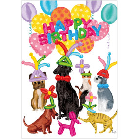Postal Cães Happy Birthday
