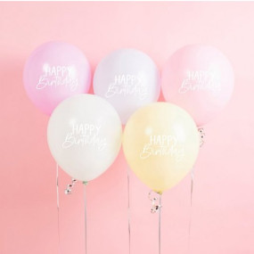Balões HAPPY BIRTHDAY PASTEL