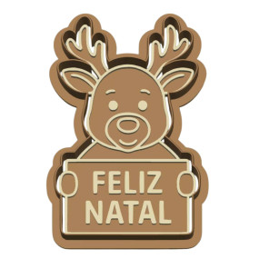 Cortador de bolachas Feliz Natal Rena