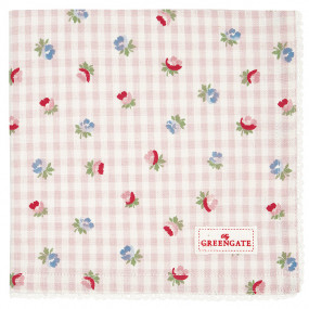 Greengate Guardanapo LACE VIOLA CHECK PALE PINK 40cm