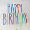 Topo de Bolo Acrílico Cristal+ Acrilico Pastel Happy Birthday