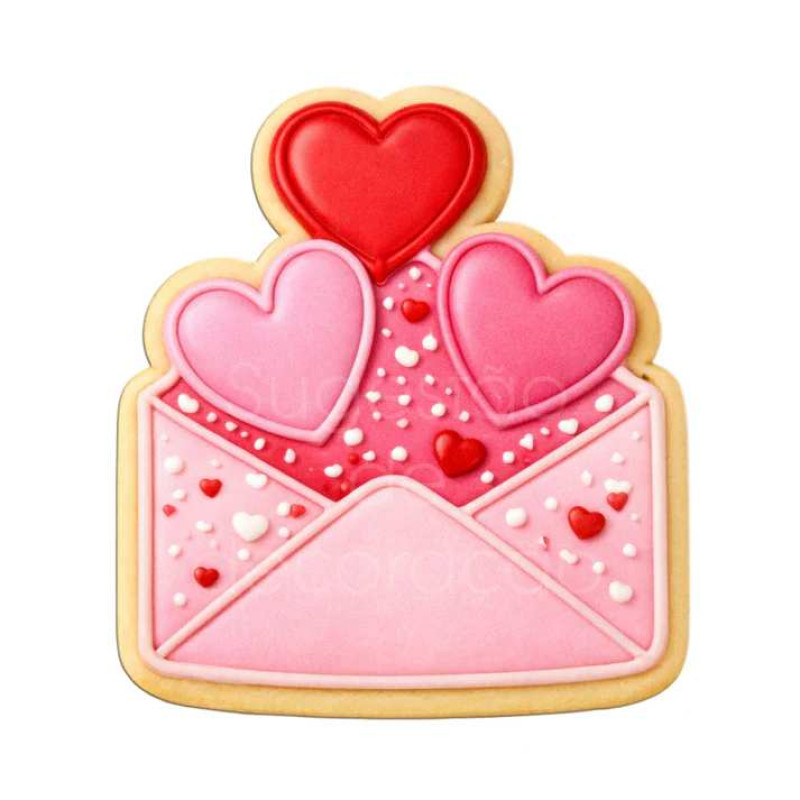 Cortador de bolachas Carta de Amor Corações