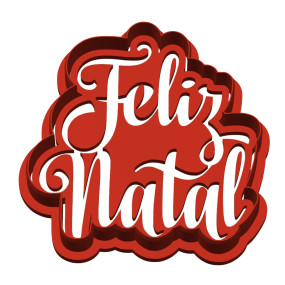 Cortador de bolachas Feliz Natal - alto Relevo