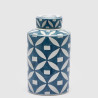 Frasco Decorativo Azul Geométrico 28cm