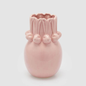 Jarra Coelhos Rosa 20cm