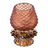 Castiçal Vidro Castanho Claro 12,5cm