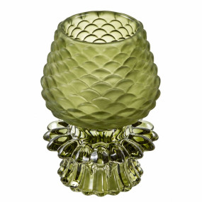 Castiçal Vidro Verde 12,5cm