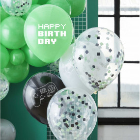 Balões Confettis Happy Birthday Gaming