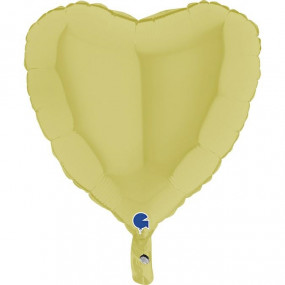 Balão Coração Amarelo Pastel 46cm