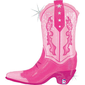 Balão BOTA Cowboy rosa 74cm