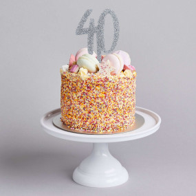 Topo de bolo de 13 anos com glitter de ouro rosa - decorações de
