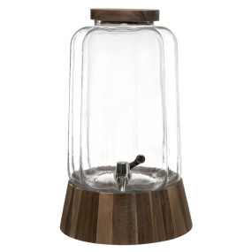 Dispensador de bebidas vidro com madeira