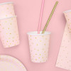 Copos Rosa Bolinhas Gold