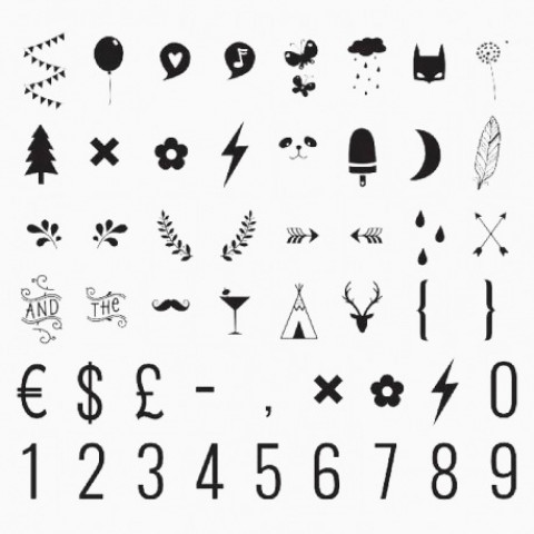 Símbolos e Numeros para Lightbox