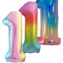 BALÕES NÚMEROS RAINBOW