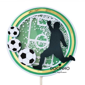 Topo Bolo Confettis Futebol