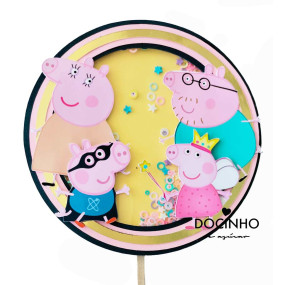 Topo Bolo Confettis Porquinha Peppa