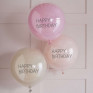 Kit Balões Duplos Rosa Happy Birthday