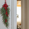Decoração Folhagem Laços Vermelhos