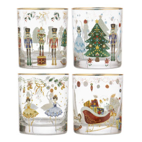 Conj. 4 copos Christmas Wonderland Crystal