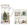 Conj. Jarro +  4 copos Christmas Wonderland Crystal