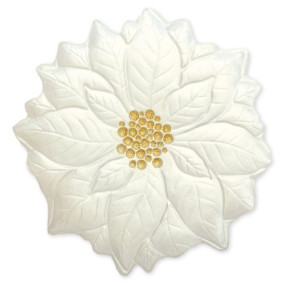PRATO VIDRO FLOR NATAL 31CM
