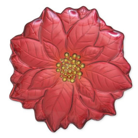 PRATO VIDRO FLOR NATAL 31CM