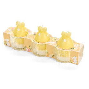 Conj. 3 velas Ovo Amarelo