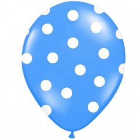 6 Balões Azul Bolinhas